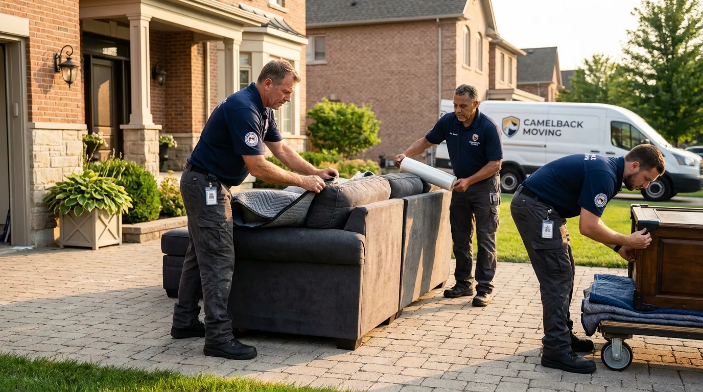 Large estate moving crew wrapping furniture in Gardendale, AL