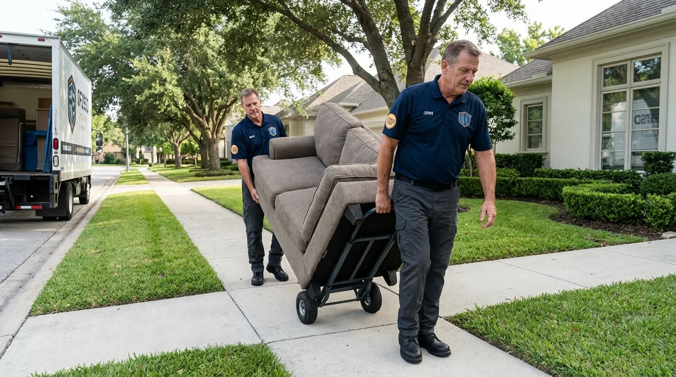 Local residential moving crew loading furniture in Gardendale, AL
